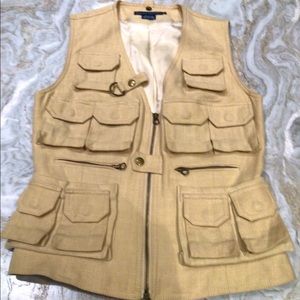 Ralph Lauren Linen Vest in Khaki